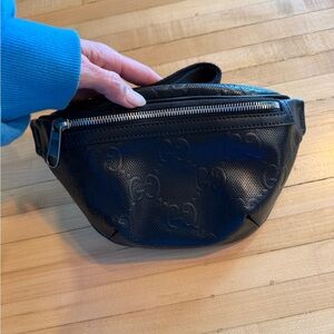 Gucci Black Monogram Belt Bag